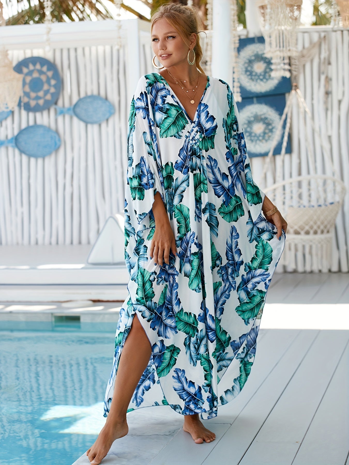 Tropical Resort Bamboo Maxi Dress