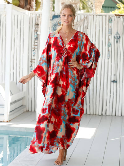 Tropical Resort Linen Maxi Dress