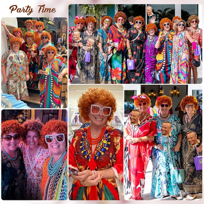 Red Orange Curly Costume Wig