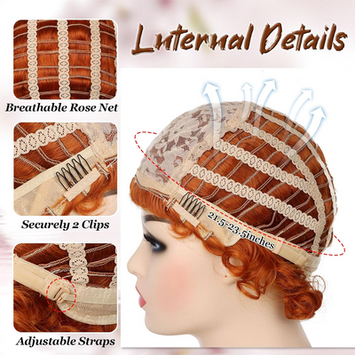 Red Orange Curly Costume Wig