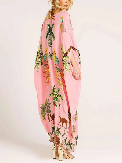 Tropical Paradise Embroidered Kaftan