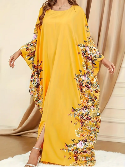 Floral Embroidered Kaftan Dress