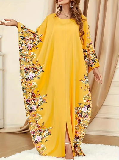 Floral Embroidered Kaftan Dress