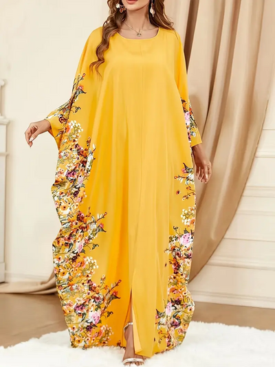 Floral Embroidered Kaftan Dress